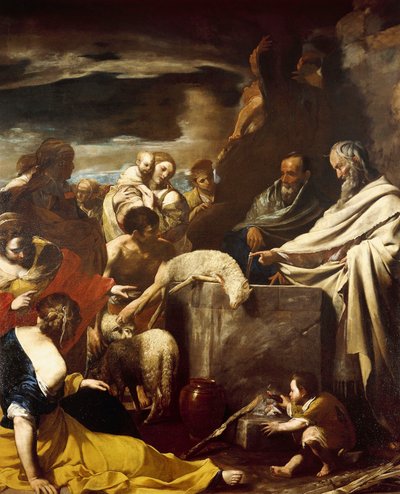 Sacrifici de Moisès (oli sobre tela)finès tekijältä Massimo Stanzione