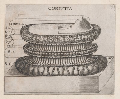 Rooman loiston peili: Korintin pohja, n. 1537, n. 1537 tekijältä Master GA