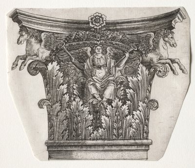 Kanta ja pääkaupunki kuuluisuuden hahmolla ja siivekkäiden hevosten pääkaupungilla, n. 1525-1550. tekijältä Master G. A. with the man