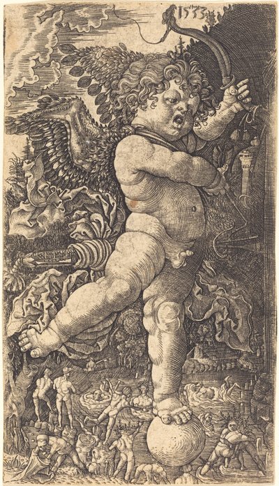 Cupid tasapainoilee maapallolla tekijältä Master H.L.