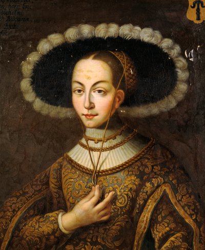 Muotokuva Margareta Eriksdotter Vasasta 1497-1536, Ruotsin kuninkaan Kustaa I:n sisaresta. tekijältä Master Hillebrandt