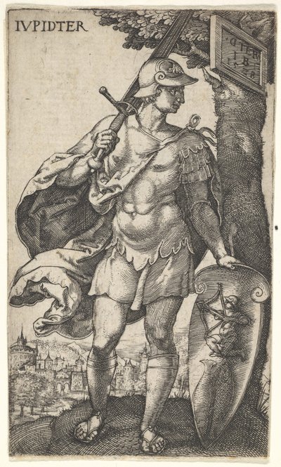 Jupiter teoksesta The Gods Who Presid Over the Planets, 1528. tekijältä Master I.B.