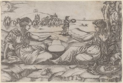 Kaksi allegorista hahmoa (Roma ja Liberty?) tekijältä Master IRs