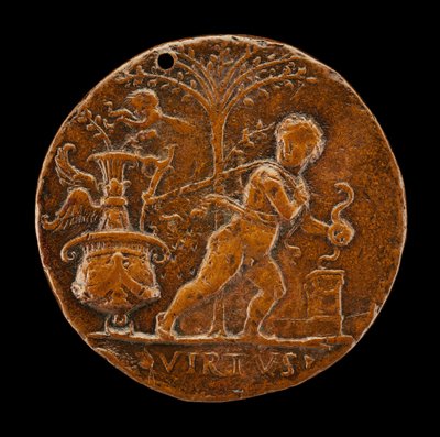 Allegorinen kohtaus [kääntöpuoli], 1500-luku. tekijältä Master I.S.A.