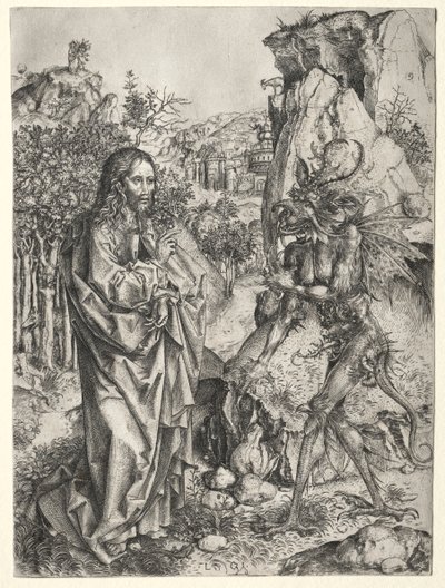 Kristuksen kiusaus, 1400-luku. tekijältä Master L Cz