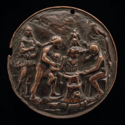 Apollo, Venus, Mars ja Vulcan, noin 1500. tekijältä Master M.C.