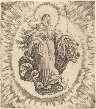 Madonna puolikuussa tekijältä Master N.H. with the Dagger