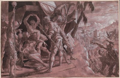 Sotilaat löytävät Holofernesin ruumiin tekijältä Master Of The Liechtenstein Adoration