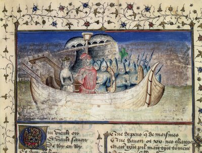 Brutus troijalainen purjehtii Britanniaan, Geoffrey of Monmouth (1100-54) Britannian kuningasten historiasta tekijältä Master Wistace