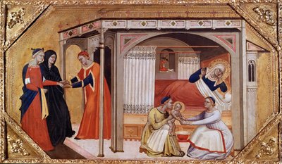 Neitsyt Marian syntymä, c1365-1370 tekijältä Master of Ashmolean Predella