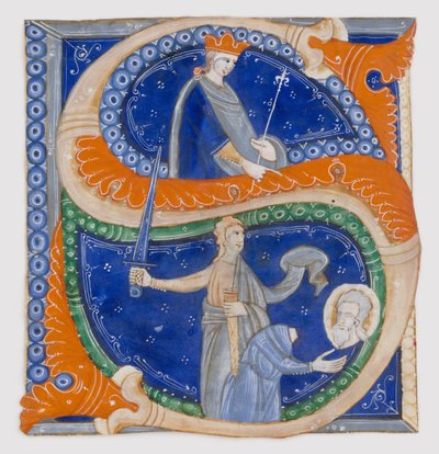 Käsikirjoitus valaistus Pyhän Paavalin mestauksella S-kirjaimella, Gradualista, n. 1278. tekijältä Master of Bagnacavallo