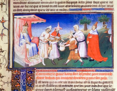Kublai Khan maksaa ostoksista, 1280-luku, 1400-luvun alku tekijältä Master of Boucicaut
