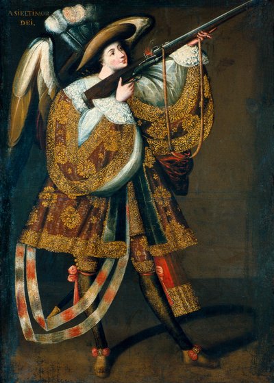 Arquebusier Angel, osa Calamarcan mestarin maalaussarjaa tekijältä Master of Calamarca