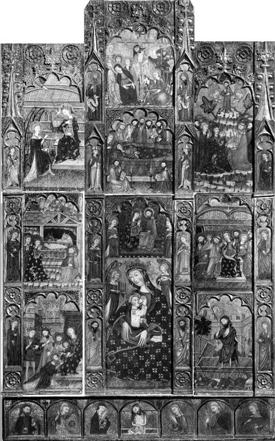 Retable, 1300-luvun loppu tai 1400-luvun alku. tekijältä Master of Cubells