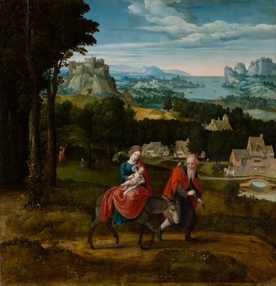 Lento Egyptiin, noin 1530-1535 (öljy paneelissa) tekijältä Master of Female Half Lengths