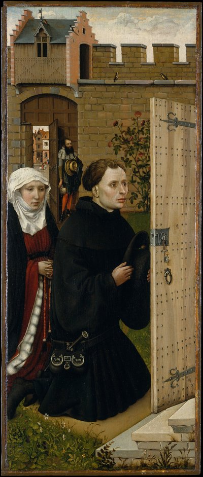 Marian ilmestys-triptyykki (Meroden alttaritaulu), noin 1427-32 (öljy tammelle). tekijältä Master of Flémalle