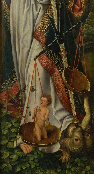Kristuksen kasteen triptyykki Yksityiskohta tekijältä Master of Frankfurt