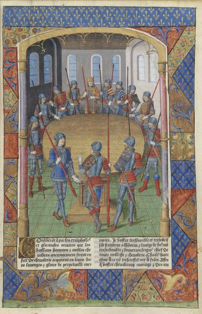 Järven Lancelot. Kuningas Arthur ja pyöreän pöydän ritarit, 1494. tekijältä Master of Jacques de Besançon