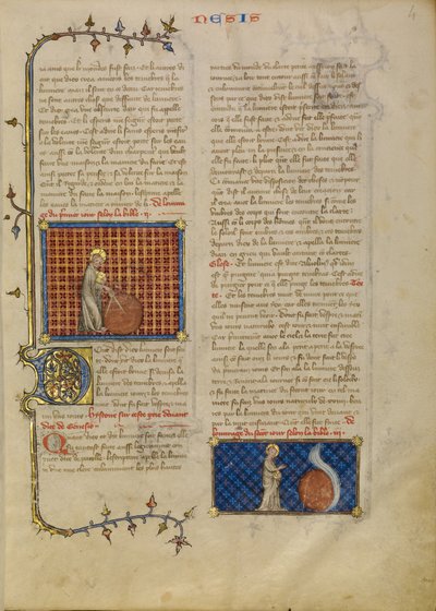 Maailman luominen; Taivaan luominen. tekijältä Master of Jean de Mandeville