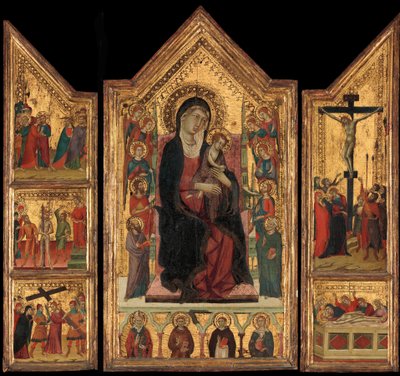 Madonna ja lapsi kruunattuna tekijältä Master of Monte Oliveto