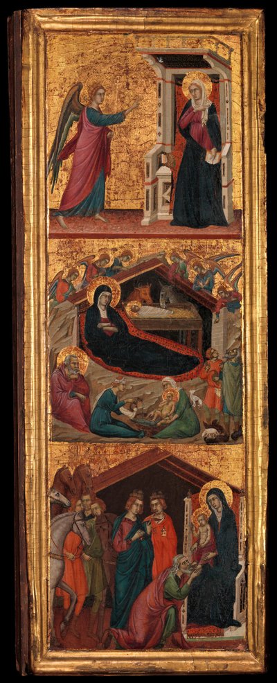 Pyhiä ja kohtauksia Neitsyen elämästä, n. 1320. tekijältä Master of Monte Oliveto