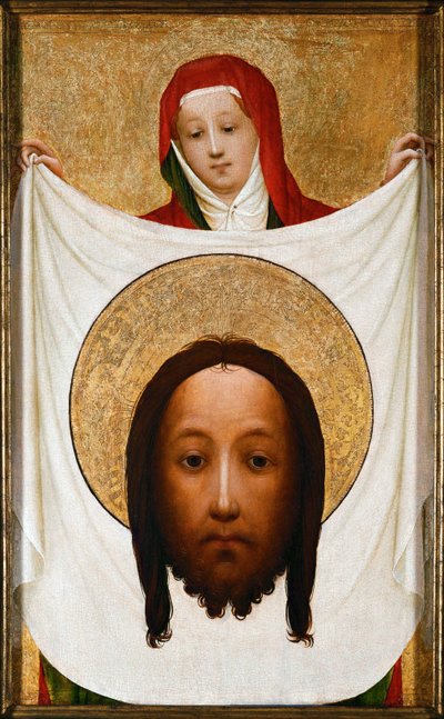 Pyhä Veronika ja Kristuksen sudarium (öljy pähkinäpähkinälle) tekijältä Master of Saint Veronica