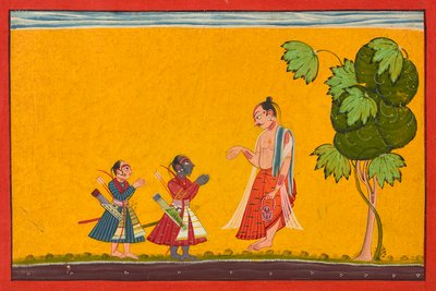 Rama ja Lakshman Sage Vishwamitran kanssa, Ramayanasta, ka. 1680-1690. tekijältä Master of Style II of the