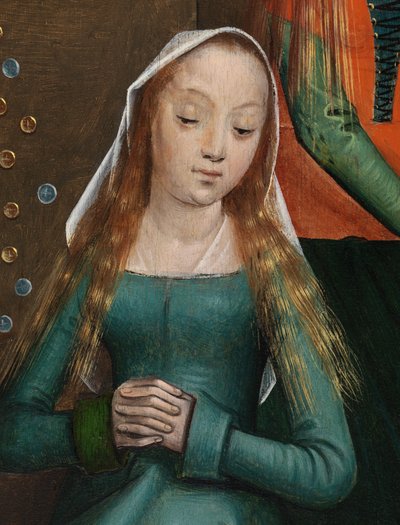 Yksityiskohta Pyhän Nikolauksen hyväntekeväisyydestä, Pyhän Nikolauksen alttaritaulusta, n. 1486-1493 (öljy paneelissa) tekijältä Master of The Legend of St. Lucy