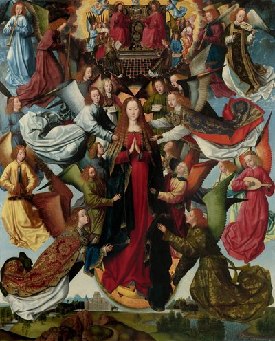 Maria, taivaan kuningatar, n. 14851500. tekijältä Master of The Legend of St. Lucy