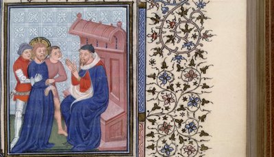 Kristus Pilatuksen edessä Tuntien kirja, 1400-luku tekijältä Master of Troyes