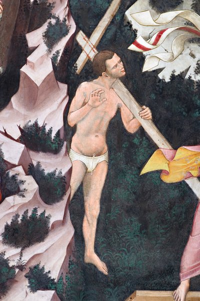 "Resurrection" ja "Descent into Limbo", Yksityiskohta "Descent into Limbo": Hyvä varas, n. 1420 (fresko) tekijältä Master of Vignola