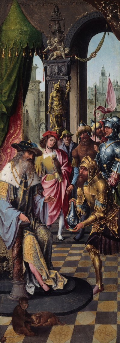 Kuningas Daavid vastaanottamassa Betlehemin säiliövettä, 151520. tekijältä Master of the Antwerp Adoration