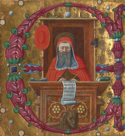Alkuosa E: Pyhä Hieronymus työhuoneessaan tekijältä Master of the Birago Hours