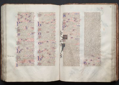 Gothan messali: Fol. 106v, teksti, c. 1375. tekijältä Master of the Boqueteaux