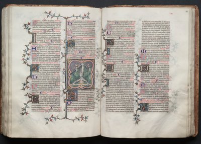 aGothan messali: Fol. 117v, St. Peter sidottu ylösalaisin ristiin, n. 1375. tekijältä Master of the Boqueteaux