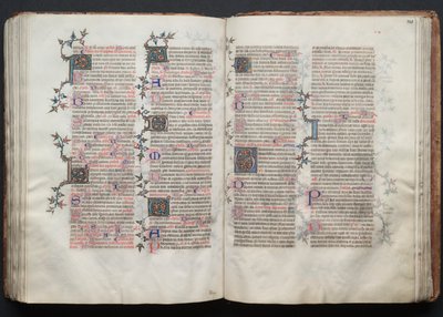 Gothan messali: Fol. 121r, teksti, c. 1375. tekijältä Master of the Boqueteaux