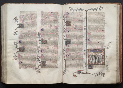 Gothan messali: Fol. 126v, teksti, c. 1375. tekijältä Master of the Boqueteaux