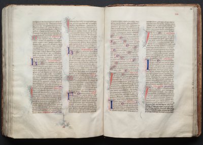 Gothan messali: Fol. 130v, teksti, c. 1375. tekijältä Master of the Boqueteaux