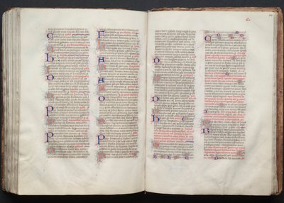 Gothan messali: Fol. 141v, teksti, c. 1375. tekijältä Master of the Boqueteaux