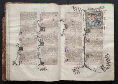 Gothan messali: Fol. 15v, teksti , c. 1375. tekijältä Master of the Boqueteaux