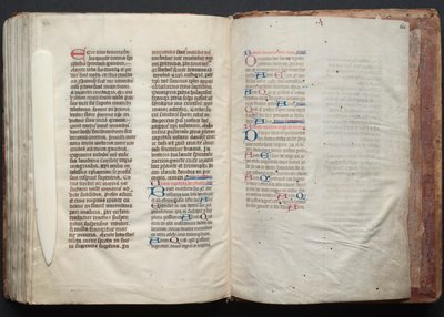 Gothan messali: Fol. 163v, teksti, c. 1375. tekijältä Master of the Boqueteaux