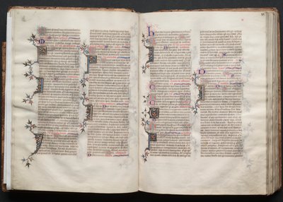 Gothan messali: Fol. 20v, teksti, c. 1375. tekijältä Master of the Boqueteaux