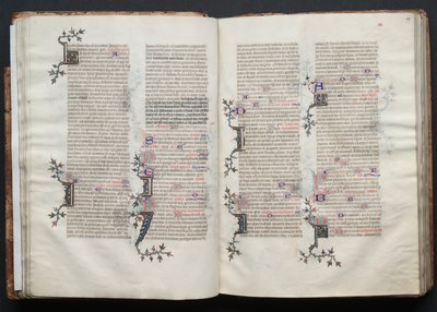 Gothan messali: Fol. 28v, teksti, c. 1375. tekijältä Master of the Boqueteaux