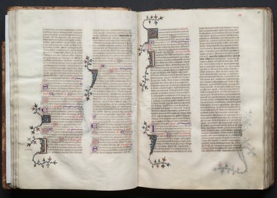 Gothan messali: Fol. 34v, teksti, c. 1375. tekijältä Master of the Boqueteaux