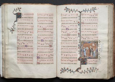 Gothan messali: Fol. 60v, teksti, c. 1375. tekijältä Master of the Boqueteaux