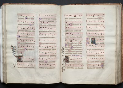 Gothan messali: Fol. 61v, teksti, c. 1375. tekijältä Master of the Boqueteaux