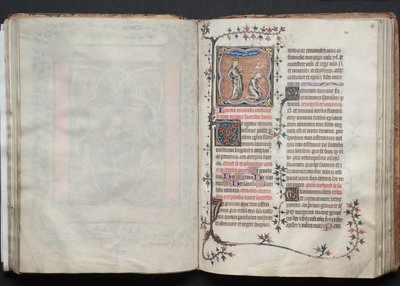 Gothan messali: Fol. 65r, Kirkko ja synagoga, n. 1375. tekijältä Master of the Boqueteaux