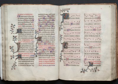 El Missal de Gotha: Fol. 66v, Text, c. 1375. finlandès tekijältä Master of the Boqueteaux