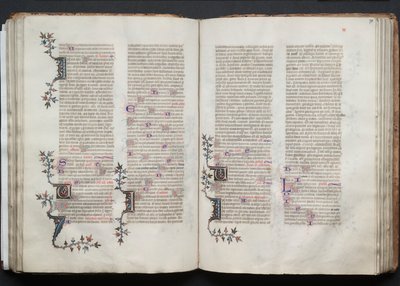 Gothan messali: Fol. 70v, teksti, c. 1375. tekijältä Master of the Boqueteaux