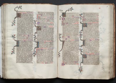 Gothan messali: Fol. 75r, teksti, c. 1375. tekijältä Master of the Boqueteaux